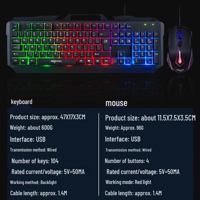 Aigo WQ927B Wired Gaming Keyboard and Mouse Combo