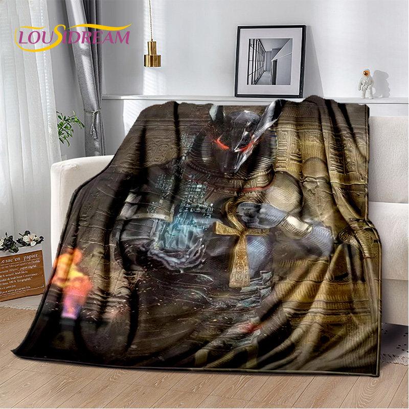 Anubis Ägypten Tod Mythologie Horus Weiche Plüschdecke, Flanelldecke Überwurfdecke für Wohnzimmer Schlafzimmer Bett Sofa Picknick Kinder