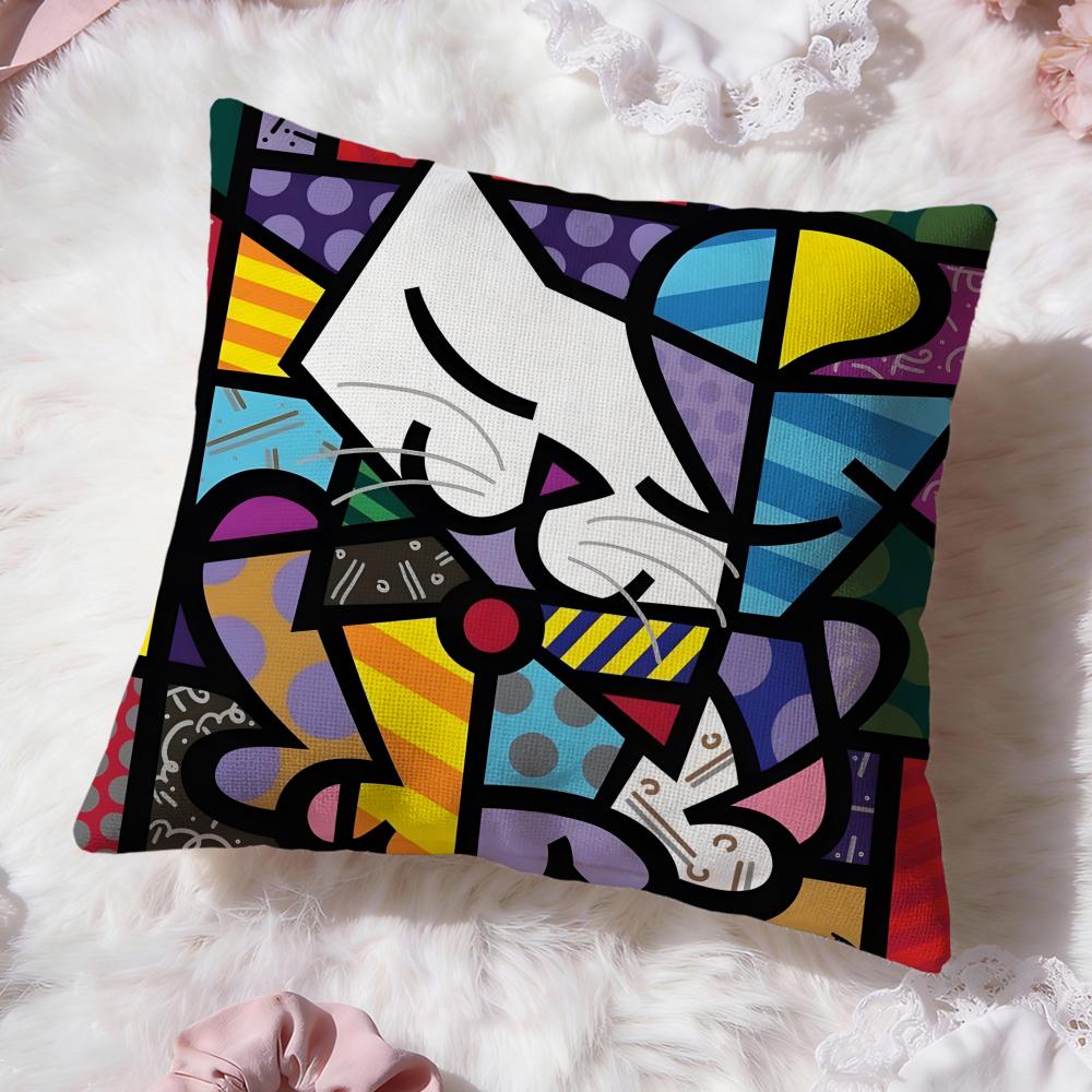 B-Britto Art Design Kissenbezug Premium Komfort Wendbarer Kissenbezug -Zwei in Einem Design für Jedes Zimmer & Autoinnenraum