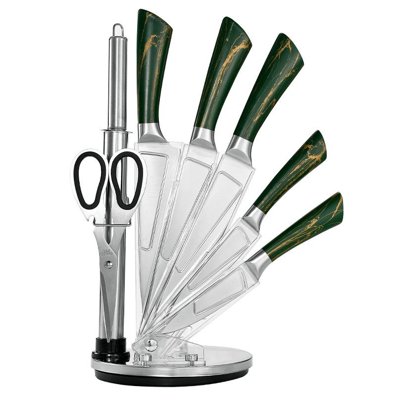 7pcs Kitchen Knife Set Stainless Steel Chef Knife Slicing Knife Professional Meat Cleaver Kitchen Scissors Fruit Knife
