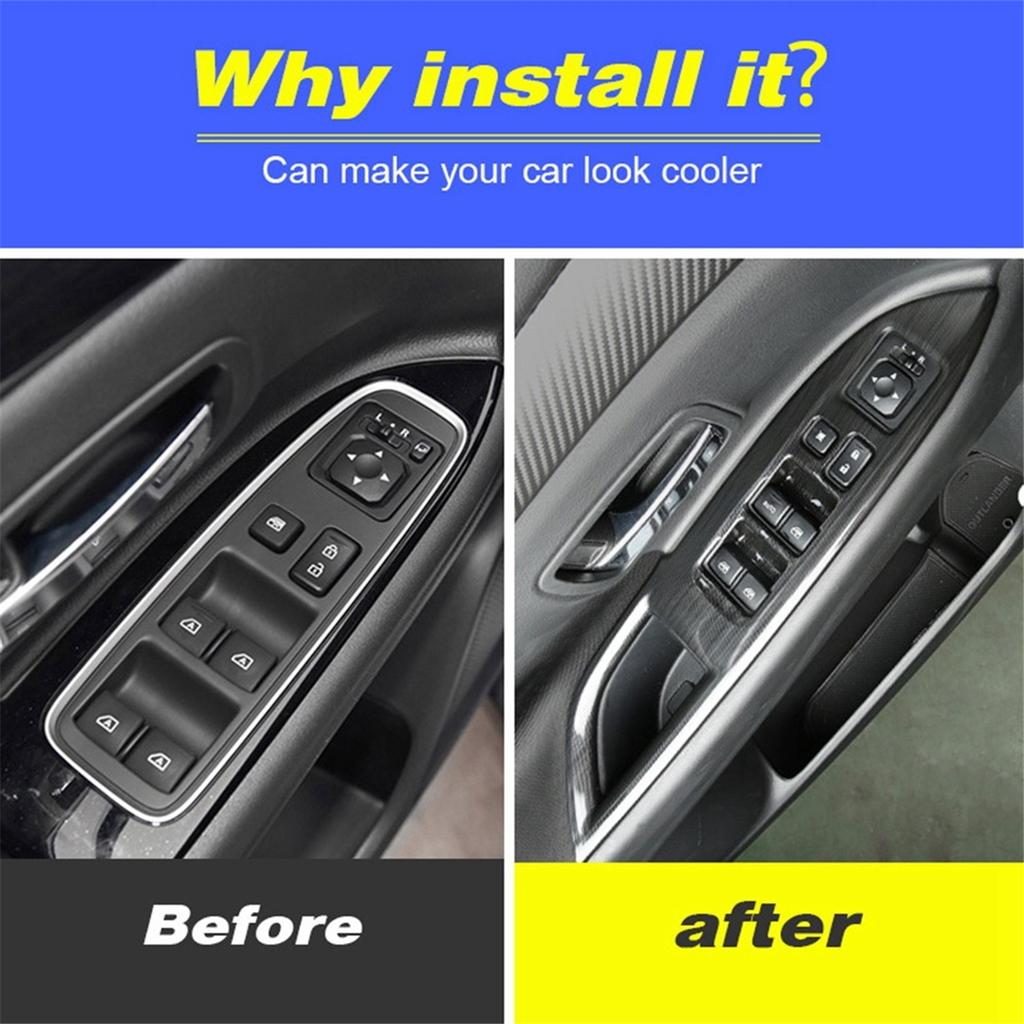 Window Button Cover Anti-Wear Parts Interior Trim Styling Protection Car Accessories for Mitsubishi Outlander 2016-2019