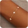 Birthstone Gold Clover Bracelet for Women Dainty Cute Bracelets | 14K Gold Plated,Friendship Stackable Bracelets for Women No Tarnish,Trendy Charm