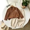 2026 Spring/Autumn Korean Style Boys' Shirt Set: Stylish Stand-up Collar Top & Casual Long Pants for Kids