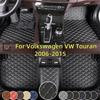 Car Floor Mats For Volkswagen VW Touran 2006-2015 Microfiber Leather Full Coverage Auto Floor Mats Luxury Floor Liners