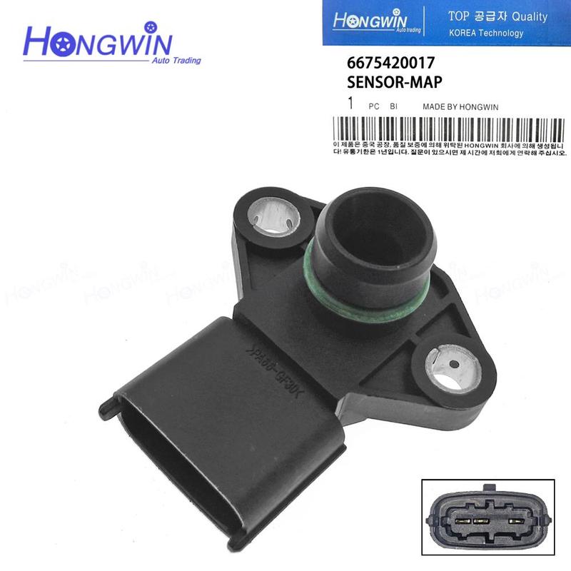6675420017 MAP Boost Pressure Sensor For Ssangyong Rexton Rodius Actyon Stavic Kyron 2.0 2.7 Only Euro4 2006-2012 D20DT, D27DT