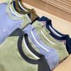 Unisex Outdoor Lightweight Color-Block Patchwork Round Neck Long Sleeve Fleece Base Layer T-Shirt