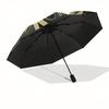 Golden Snake Pentagram Star Circular DecalUmbrella, Portable 3-Fold Umbrella for Men & Women,Christmas Gift ES99