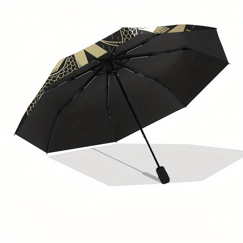 Golden Snake Pentagram Star Circular DecalUmbrella, Portable 3-Fold Umbrella for Men & Women,Christmas Gift ES99