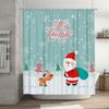 TU Christmas Shower Curtain Santa Claus Holiday Festive Reindeer Bathroom Decor Xmas Pattern Waterproof Home Textile Gift
