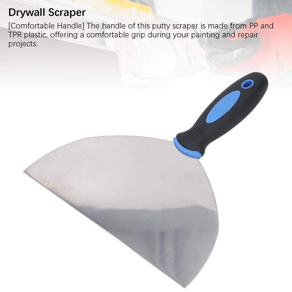 Tool Stainless Steel Putty Scraper Wallpaper Paint Decals Plaster Scraper with Hanging Hole for Drywall Repair