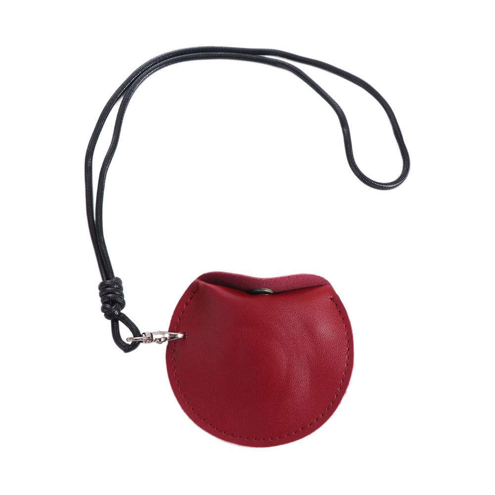Fashion PU Leather Hanging Neck Coin Purse With Lanyard Mini Wallet PU Leather Coin Purse Round Card Case Key Case Male