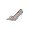 Fashion Bow Stiletto Single Shoes Autumn New Pointed Toe Shallow Mouth Anti-slip Wear-resistant High Heels