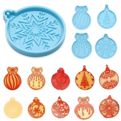 1PC Christmas Silicone Mold for Christmas Tree Hanging Pendant Keychain Jewelry Making Epoxy Resin Mold Christmas Decoration