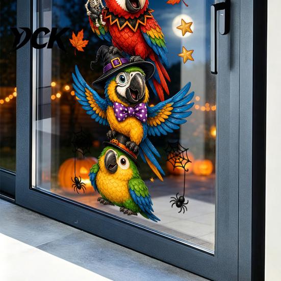 Easy Apply Home Decor Stickers Halloween Window Clings,PVC Waterproof Static Decals, Removable Festive Wall Stickers, Flexible Coverings Animals/Ghost