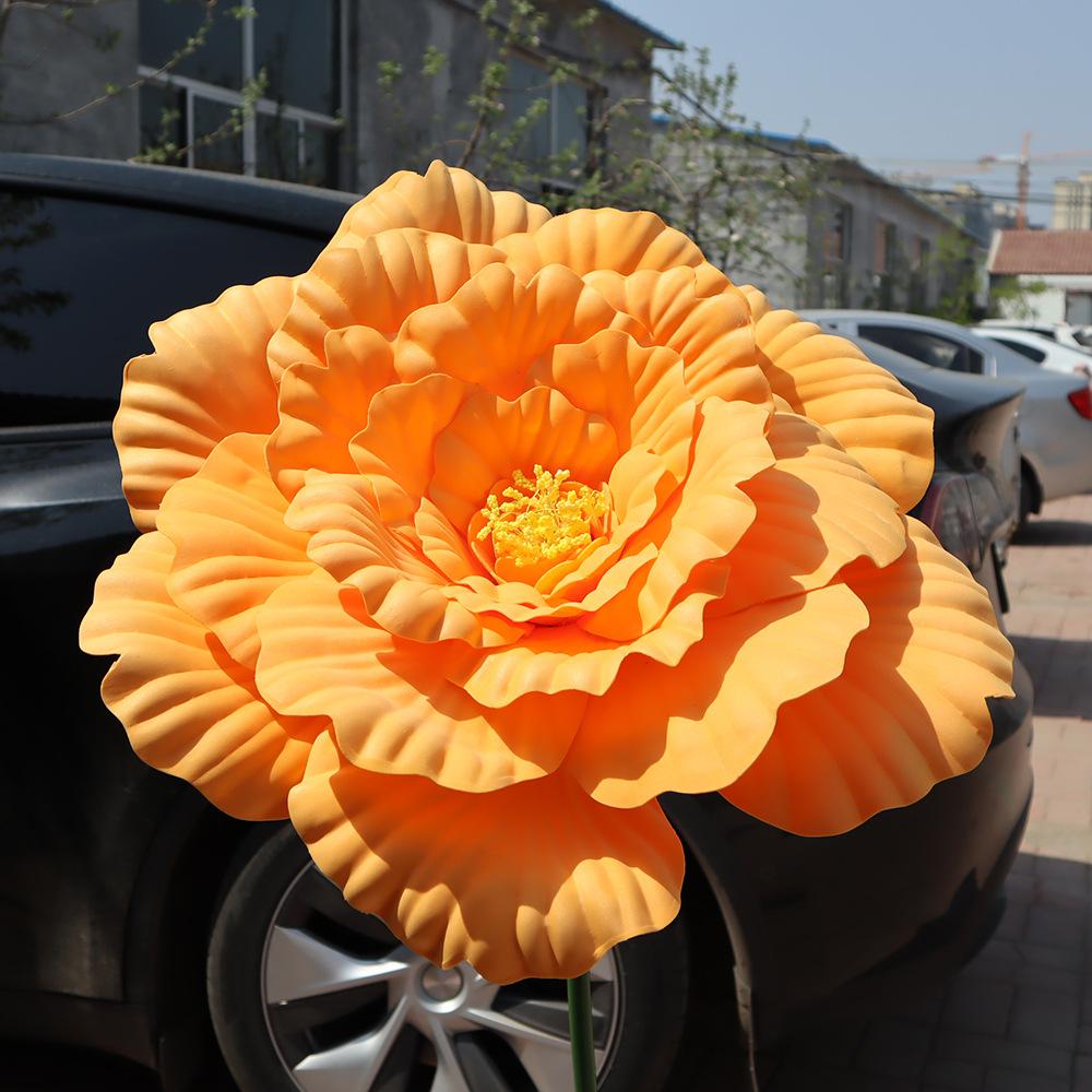60cm PE Artificial Peony Giant Rose Foam Flower Window Display Event Decoration for Wedding Background Decorati PE Peony Flower