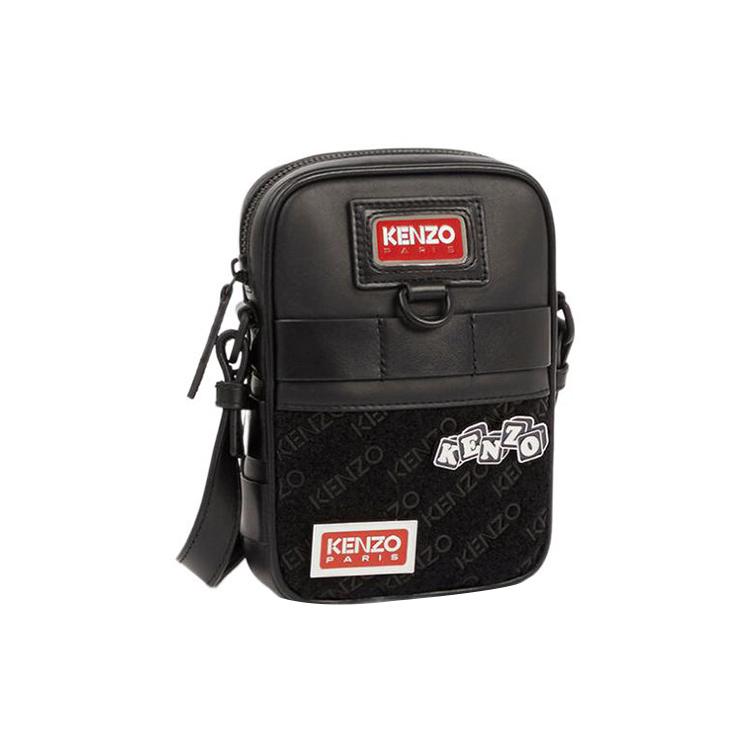 

New KENZO Cow Leather Shoulder Bag, Crossbody Bag Small Unisex Black FD55SA258L40-99 9.9*3.0*17.0CM