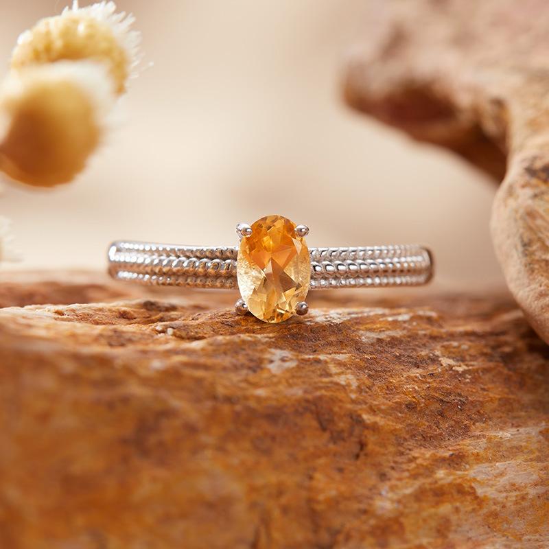 Natural Topaz Tanzanite Sapphire Color Treasure Ring Women'S S925 Sterling Silver Simple Index Finger Ring
