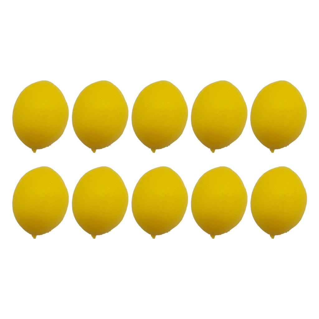 10Pcs/Pack Realistic Artificial Lemon Simulation Yellow Lemon Fruit for Kitchen Party Table Decoration Basket Display