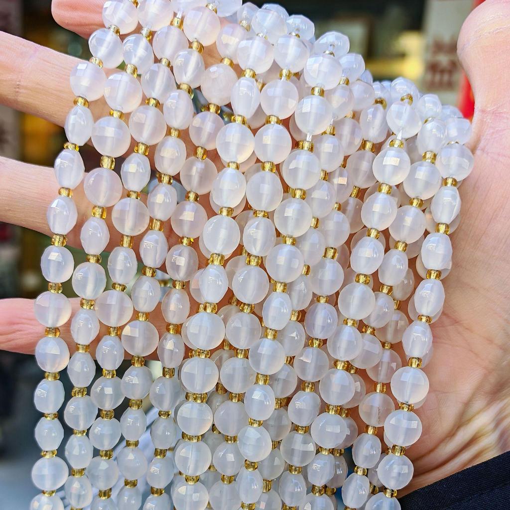 Natural Crystal Round Double Turtle Faceted Beads, 8mm & 10mm, Semi-finished DIY Jewelry