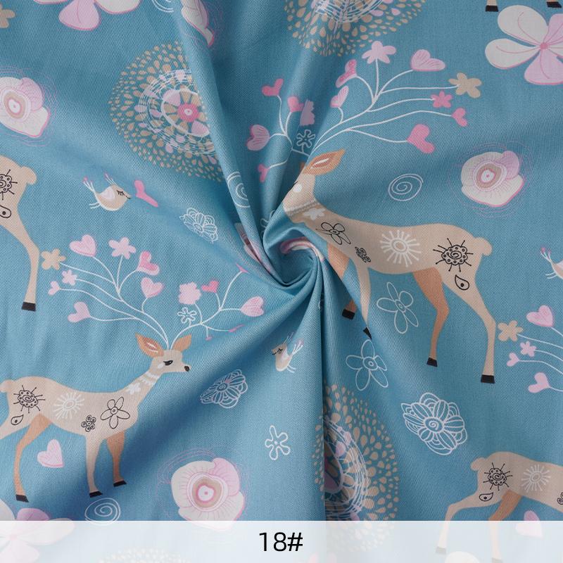 Pure Cotton Cartoon Printed Fabric for Summer Dress Bedding Children's Pajamas Handmade DIY Sewing Fabrics 0.5m/1m/2m