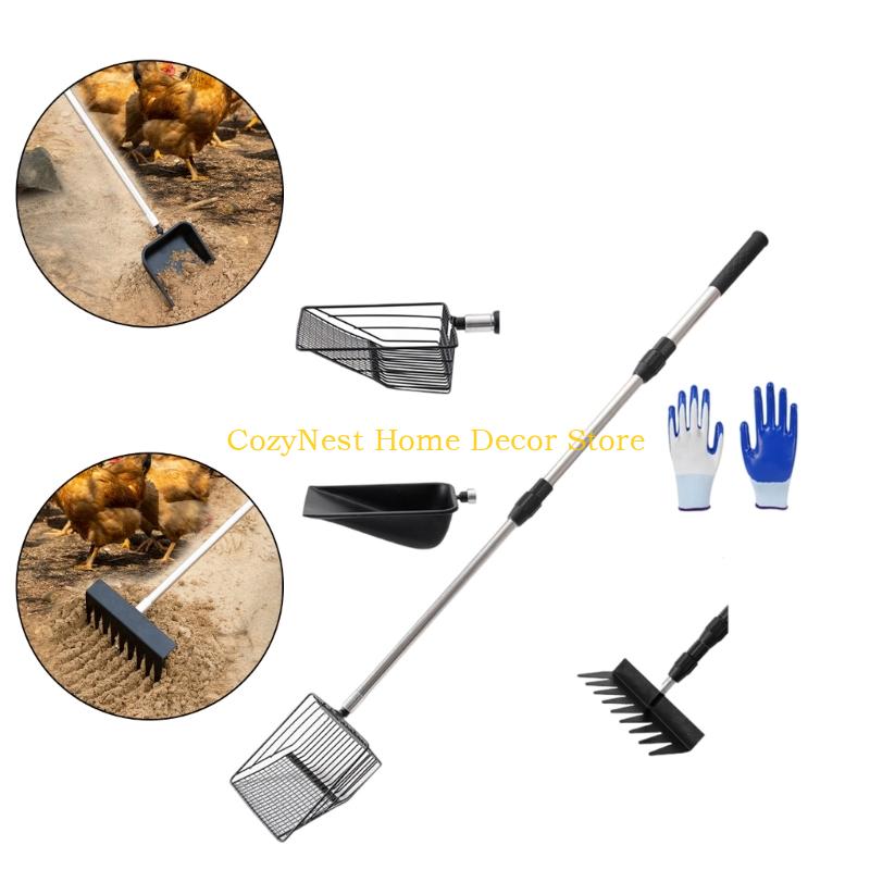 92MF MultiPurpose Animal Manures Scoops Stainless Steel Chicken Manures Cleaning Tool For Efficient Farm Cleaning Tasks