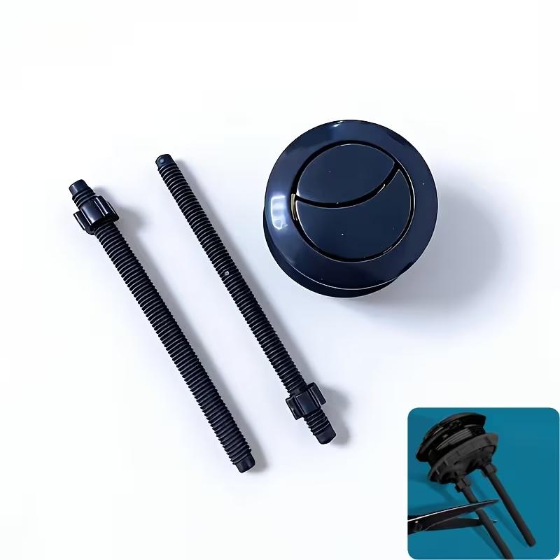 2pcs Universal Dual Flush Push Button for Toilet Tank Black Round Head Easy Install Water Saving Bathroom Replacement Part