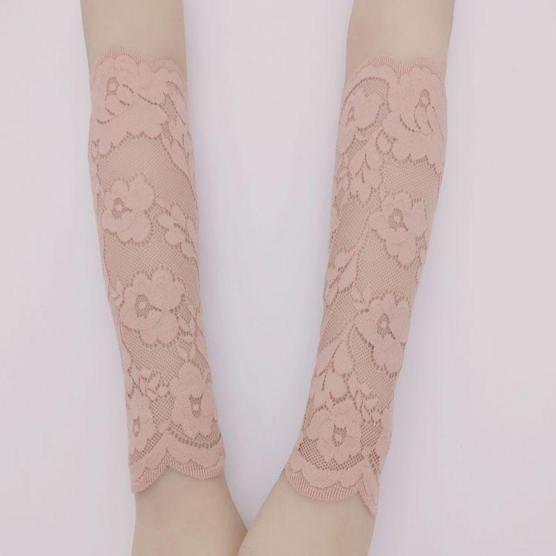 

Spring Summer Ultra-Thin Women s Lace Arm Sleeve Wristband Plum blossom powder All yards