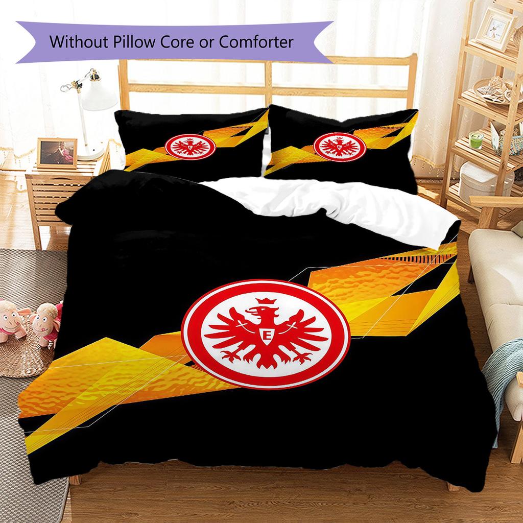 Eintracht Frankfurt Pattern Bedding,Quilt Set Quilt Cover Pillowcase Home Birthday Gift(1 * Duvet Cover + 2 * Pillowcase, Without Core)