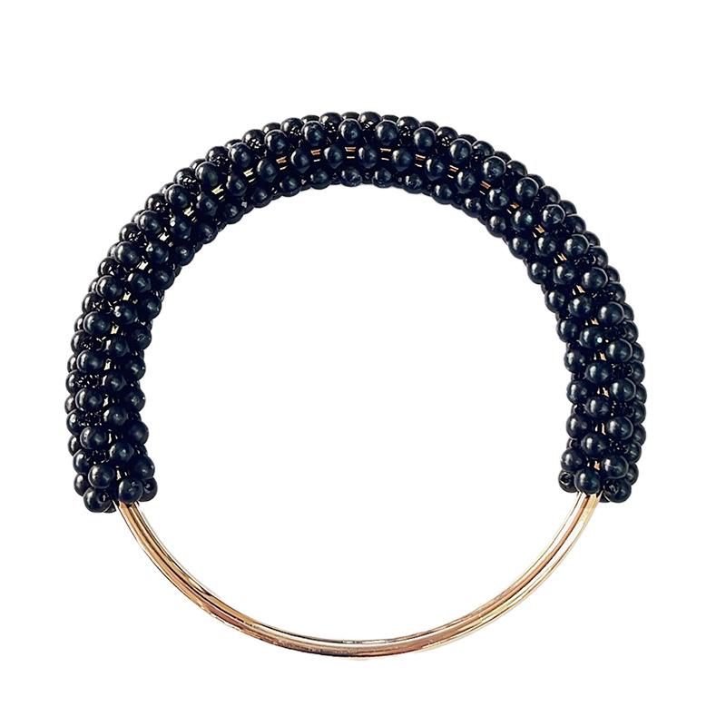 

Элегантная плетеная ручка для сумки с жемчугом и железным кольцом