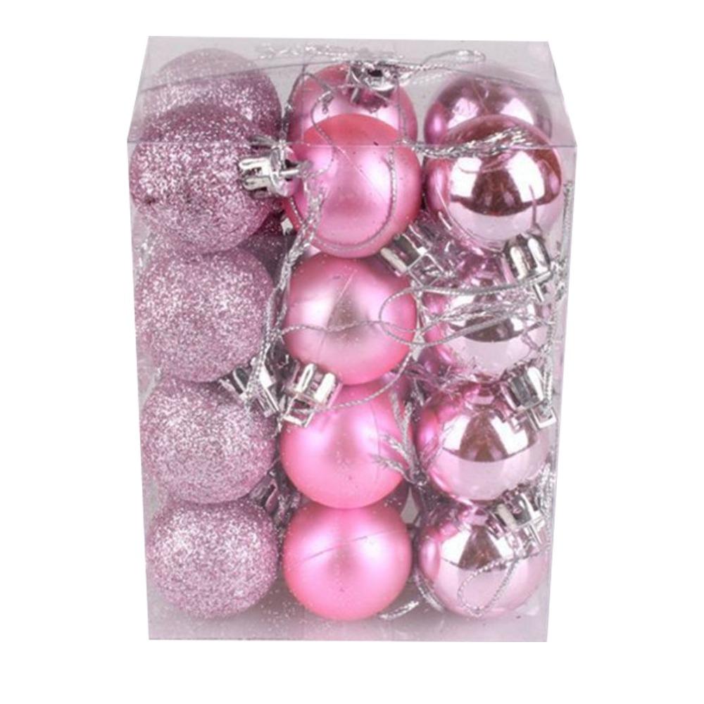 72pcs Plastic Christmas Balls 3 Cm 1.2 In Christmas Hanging Ball Gold Red Pink Decorative Balls Christmas Tree Balls
