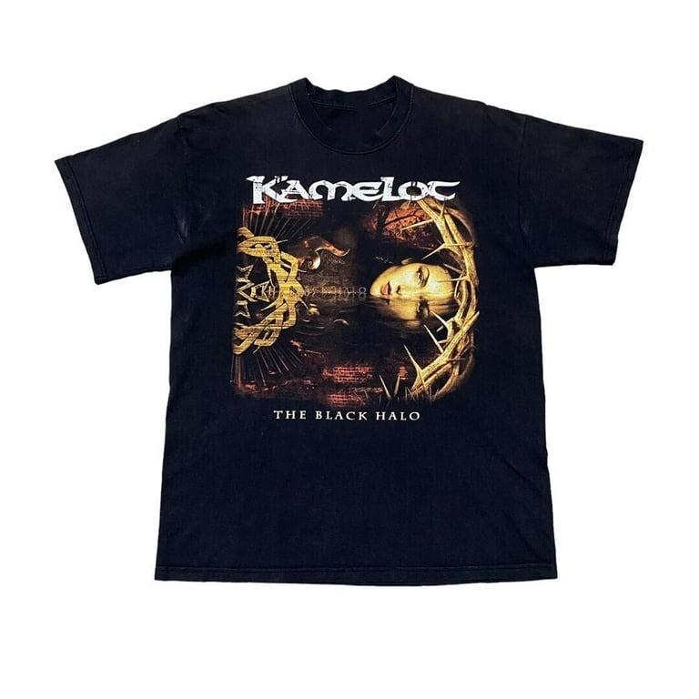 Винтажная футболка унисекс Kamelot The Black Halo Tour, хлопок, черная, полный размер, мужская/женская, BL815 L