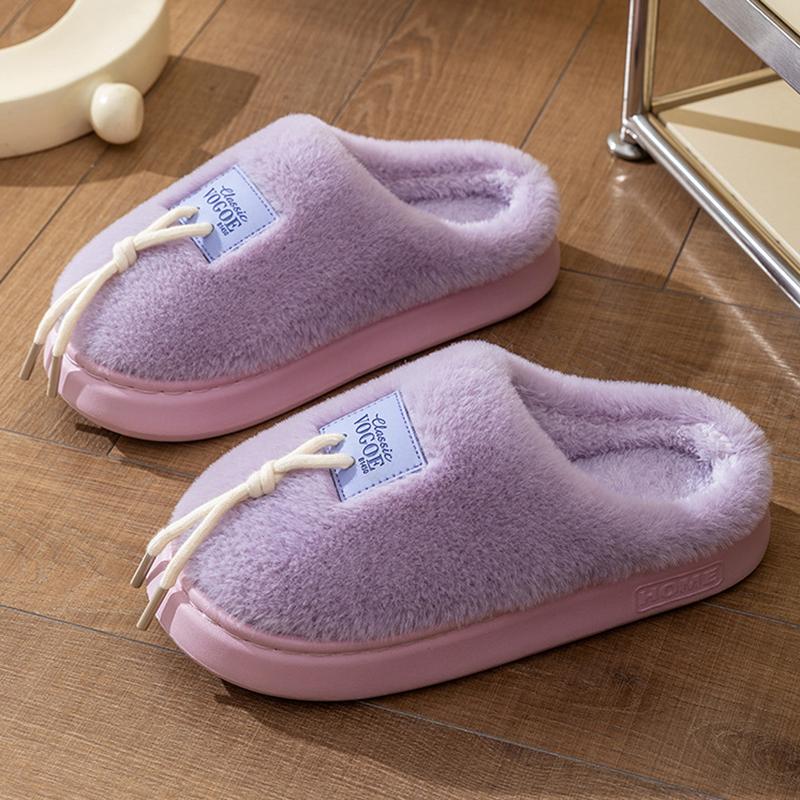 Fashion 2025 Winter Fluffy House Slippers Women Comfortable Indoor Soft Thick Sole Fur Slides for Woman Non Slip Warm Home Cotton Shoes