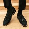 Mode Luxusmarke Herrenschuhe 2024 Frühling Nubukleder Slipper Herren Slip-On Freizeitschuhe mit dicken Sohlen und Quasten Herren Businessschuhe
