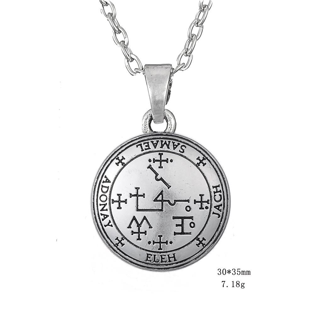 New Witch Amulet Necklace Stainless Steel Chain Pendent Necklace Adjustment Wax Rope Chain For Men Gift Jewelry Colar Choker