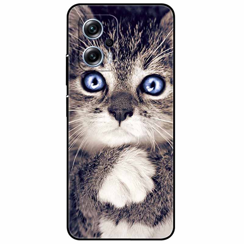 For Xiaomi Poco X4 GT Case 6.6'' Cat Wolf TPU Silicone Soft Coque Fundas for Poco X4 GT 5G Cover Black Edge Lovely PocoX4 X 4 GT