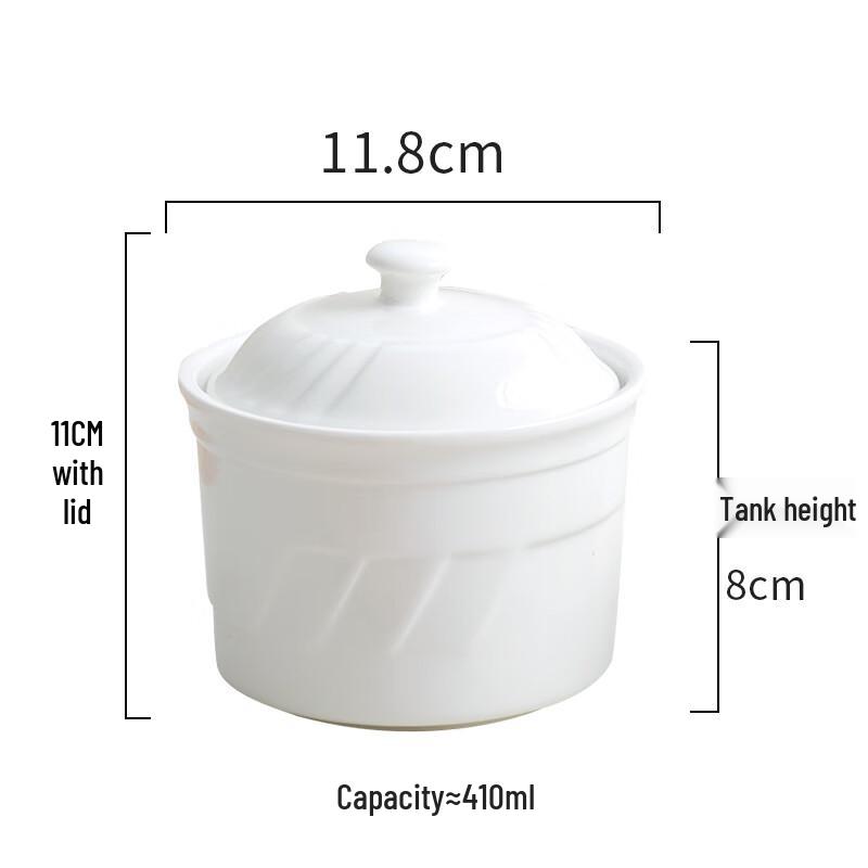 Zhaoran Pure White 4.5-inch Ceramic Stew Cup