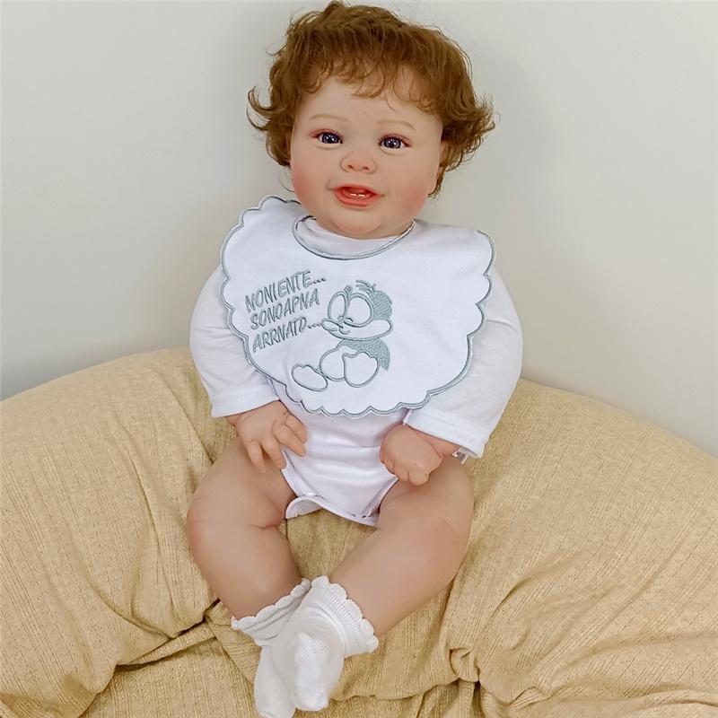 55CM Washable Finished Reborn Doll Newborn Sleeping Baby Dolls 3D Skin Multiple Layers Painting