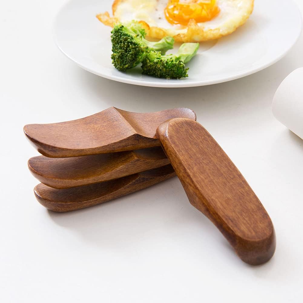 

AKOAK 6 Pcs Wooden Chopstick Stand - Simple Style Pillow Shape Chopstick Rest for Dinner Spoon Fork - Kitchen Tables Decoration Accessories