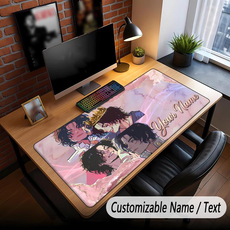 Large Mouse Pad Michael Jackson Print Custom Name Text Desk Mat for Office Gaming