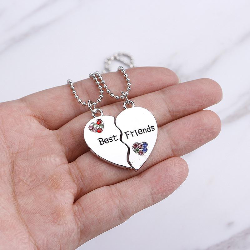 Cross-Border Love Best Friends Stitching Pendant Necklace