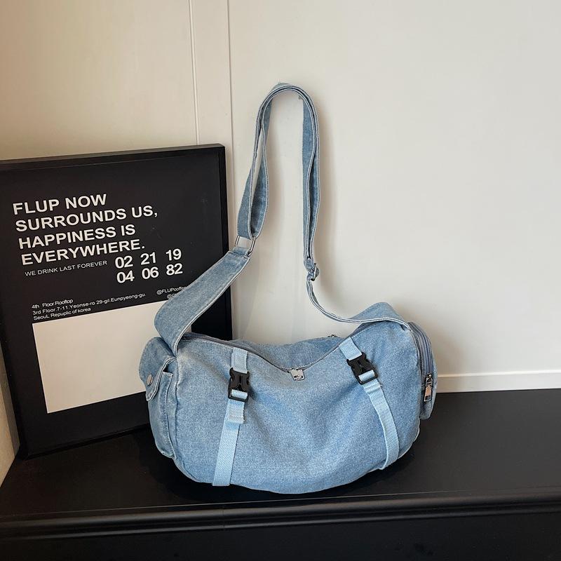 

New Korean Style Denim Crossbody Bag Fashi Retro Casual and Simple Messenger Bag Fashiable and Versatile Shoulder Bag