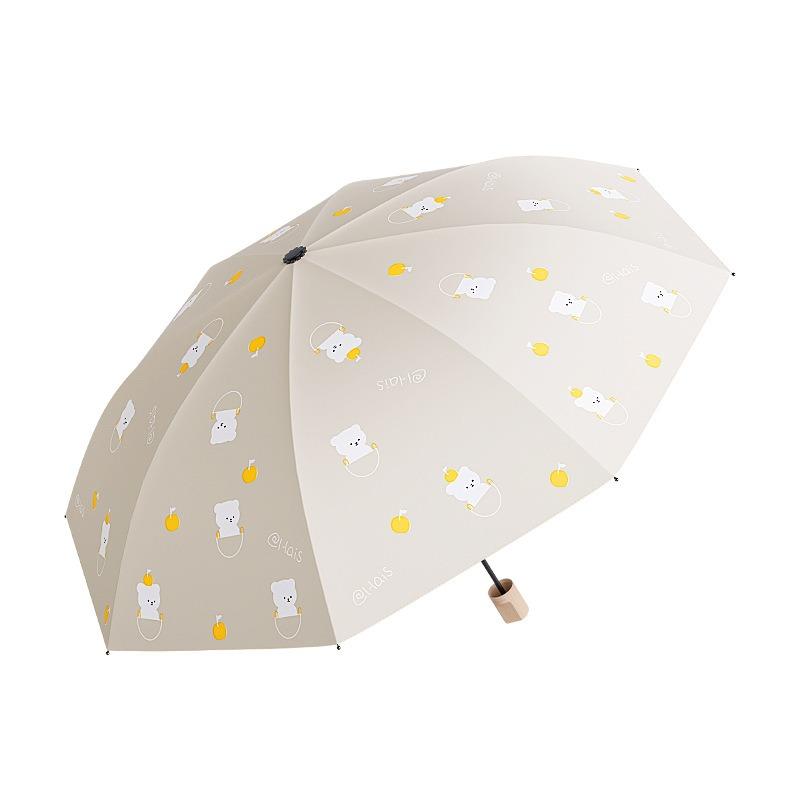Umbrella Sunscreen Parasol New Folding Vinyl Sun Umbrella Women's UV Protection Cartoon Fresh