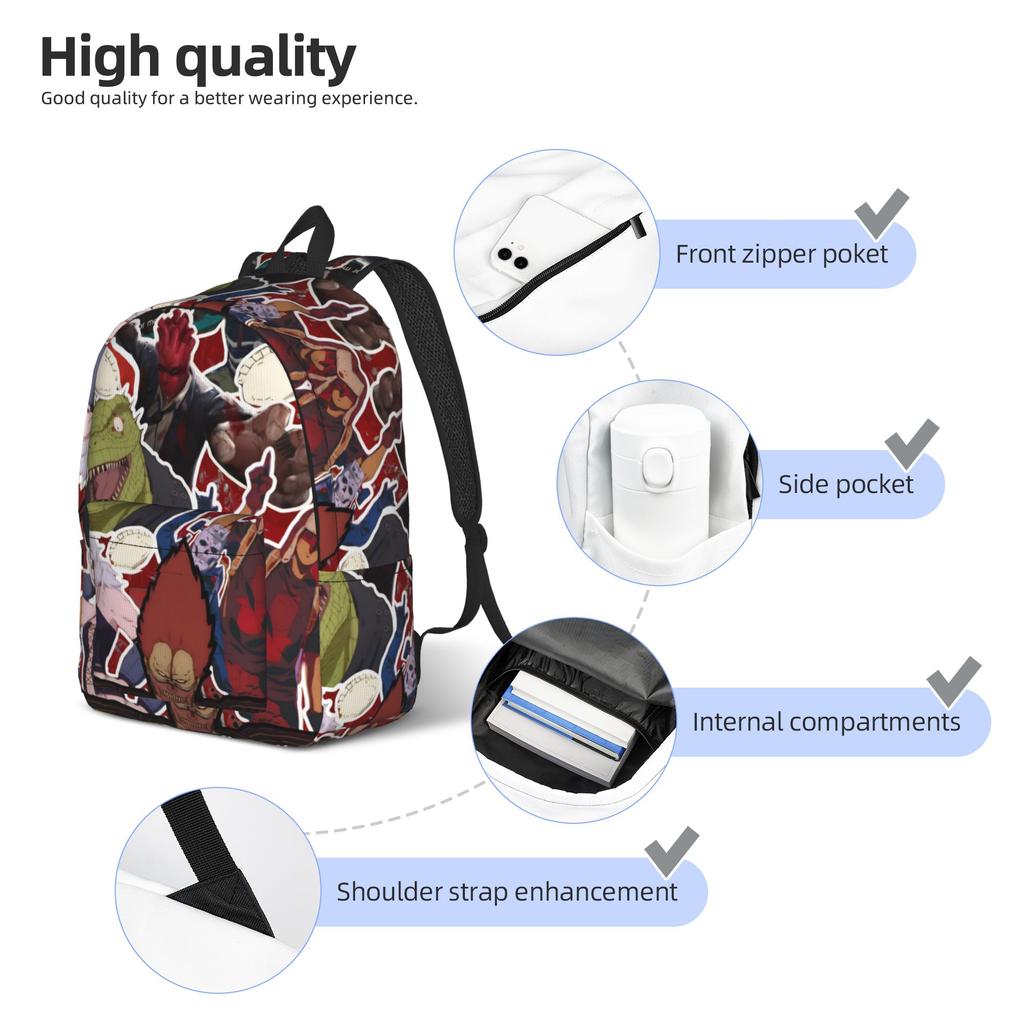 Dorohedoro Anime Backpack for Men Women Cool Student Business Daypack College Canvas Bags Outdoor