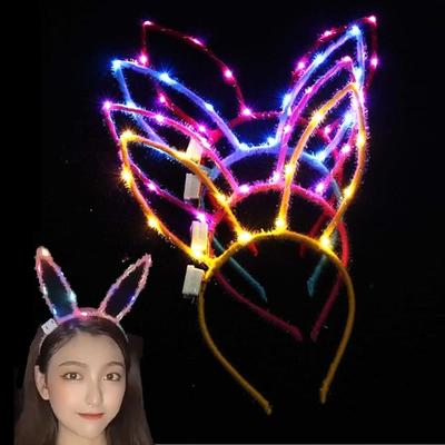 LIKENNY Illuminated Headband, Halloween Cosplay Idea Toy, Bunny Ears, LED Hair Ornament, Party Decoration, Masquerade Ball, School Festival, Party,