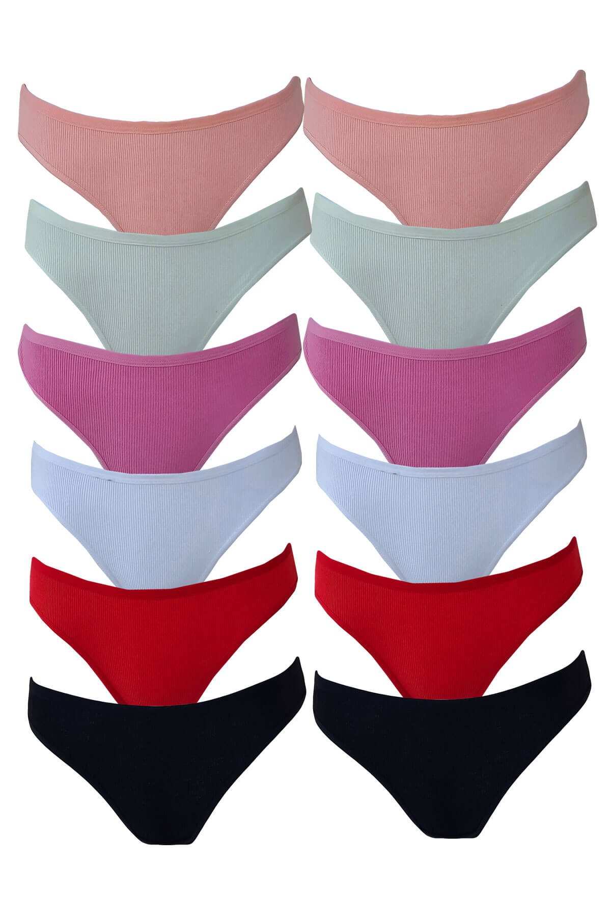 

12li Kadın Kaşkorse Bayan Külot Pamuklu Renkli Bikini One Size різнокольоровий