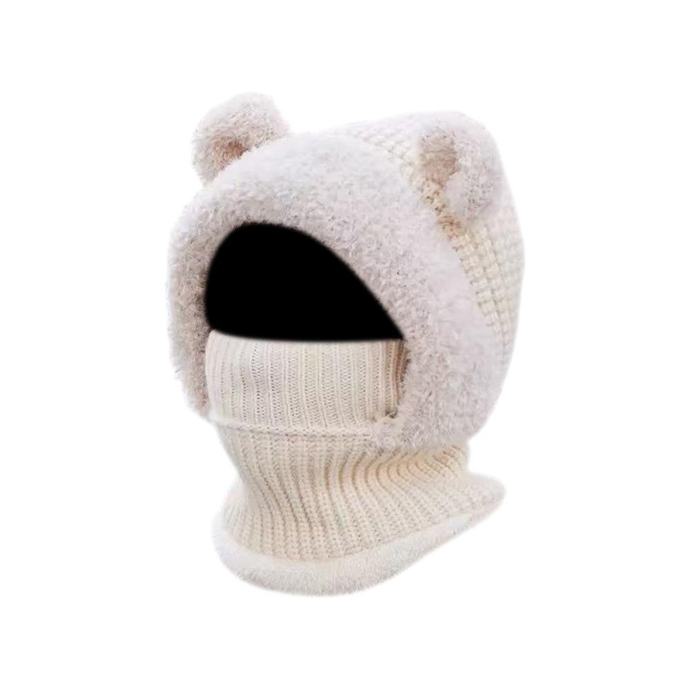 Woolen Kids Winter Hat Windproof Hooded Cap New Neck Warmth Cover Winter