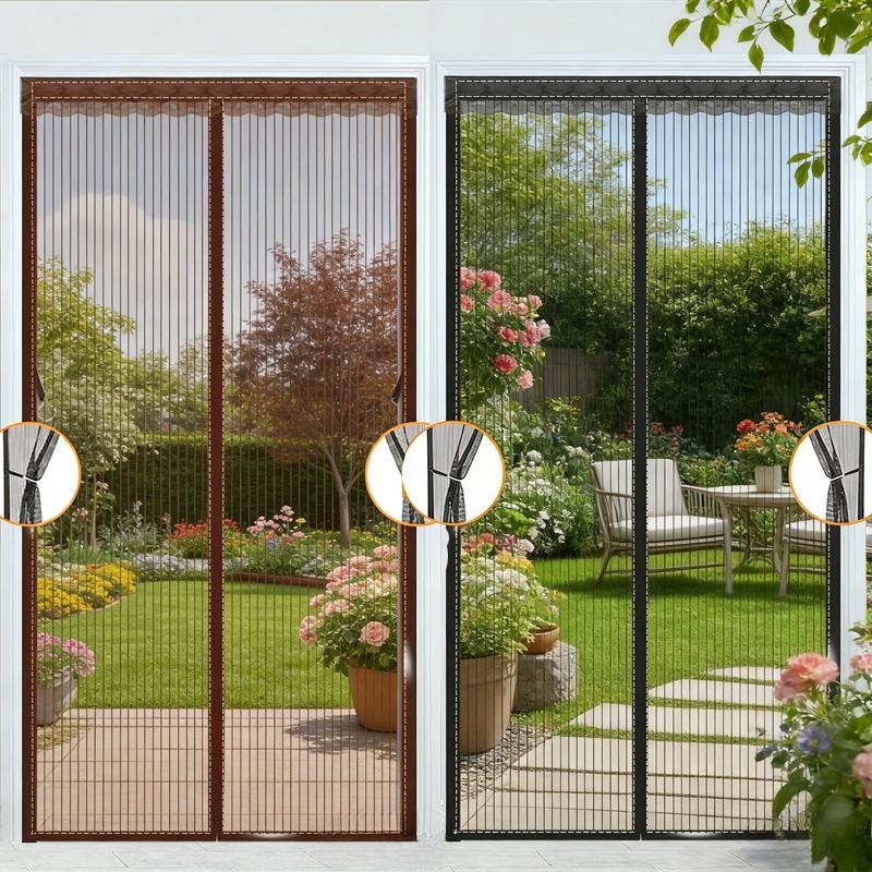 Summer Magnetic Door Curtain - Mosquito Resistant, Soft Yarn Mesh, Multiple Sizes, Easy Install for Home