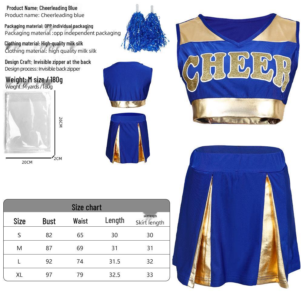 Damen Cheerleading Wettbewerbs Tanzkostüm Set – Kurzer Rock