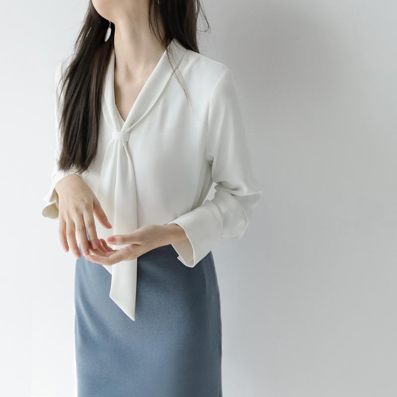 

Женская рубашка с длинным рукавом, весна-осень, воротник, белая рубашка XXL белый