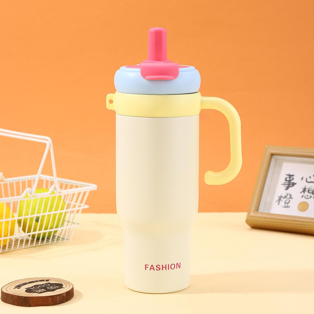 Bingba Cup with Tea Warehouse Stainless Steel Vacuum Thermos Cup Car Portable Straw Cup Business Gifts
